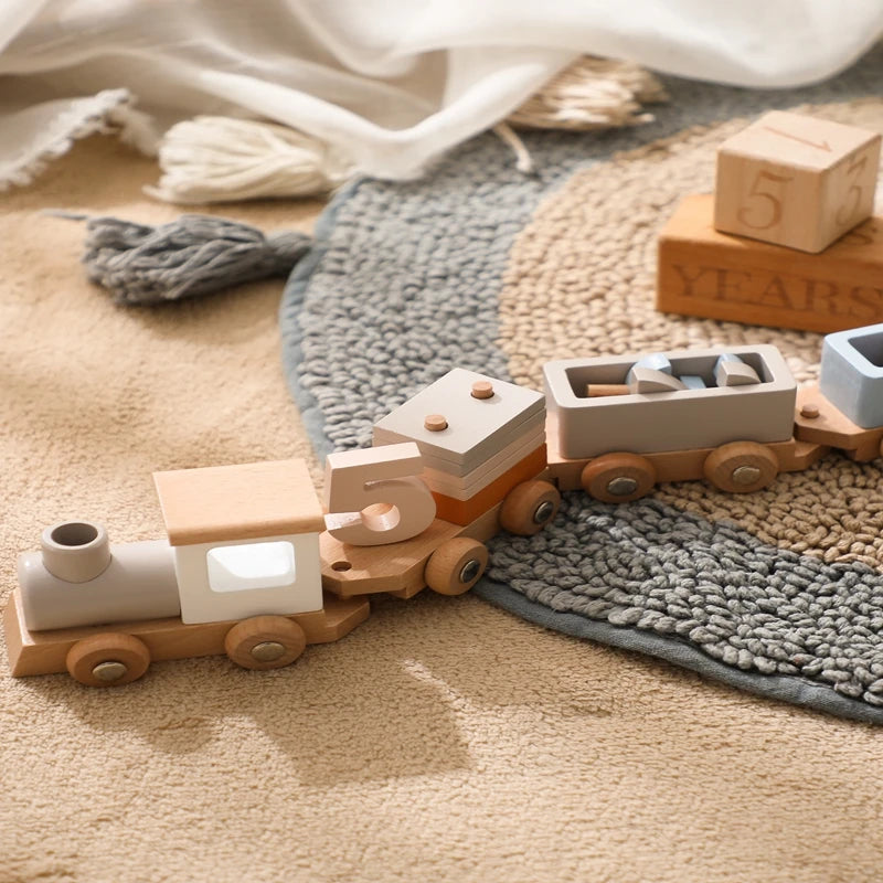 Eco Friendly Montessori Staking Train Toy