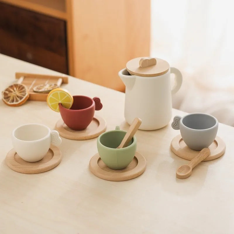 Charming Silicone and Wood Montessori Afternoon Tea Sets