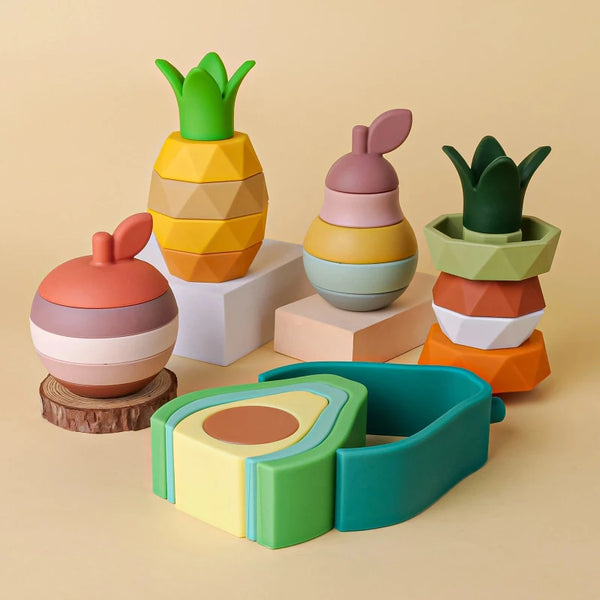 Soft Silicone Montessori Stacking Blocks