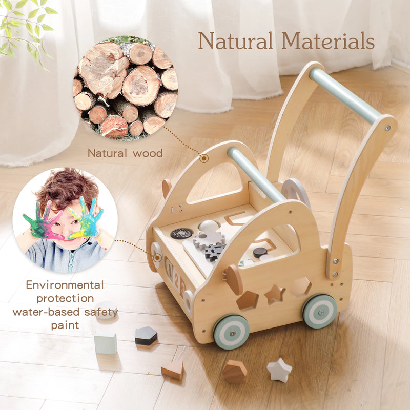 Montessori Wooden Baby Walker Push Toy