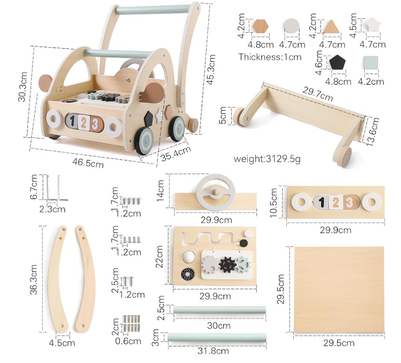 Montessori Wooden Baby Walker Push Toy