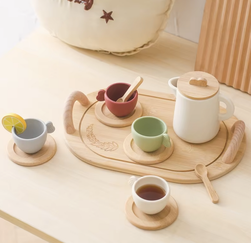 Charming Silicone and Wood Montessori Afternoon Tea Sets