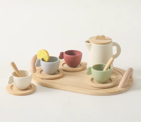 Charming Silicone and Wood Montessori Afternoon Tea Sets