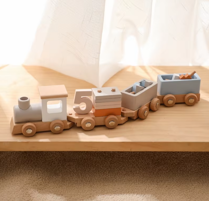 Eco Friendly Montessori Staking Train Toy