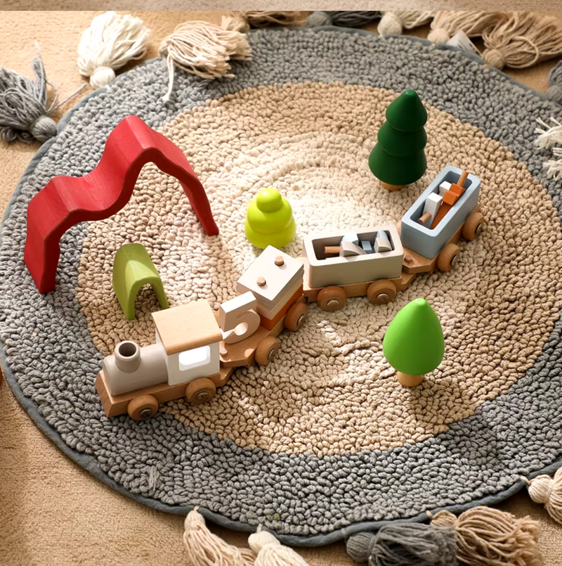 Eco Friendly Montessori Staking Train Toy